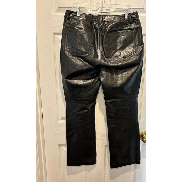 Gap Vintage Women’s Black Genuine Leather Bootcut Pants Size 14 - Picture 8 of 11